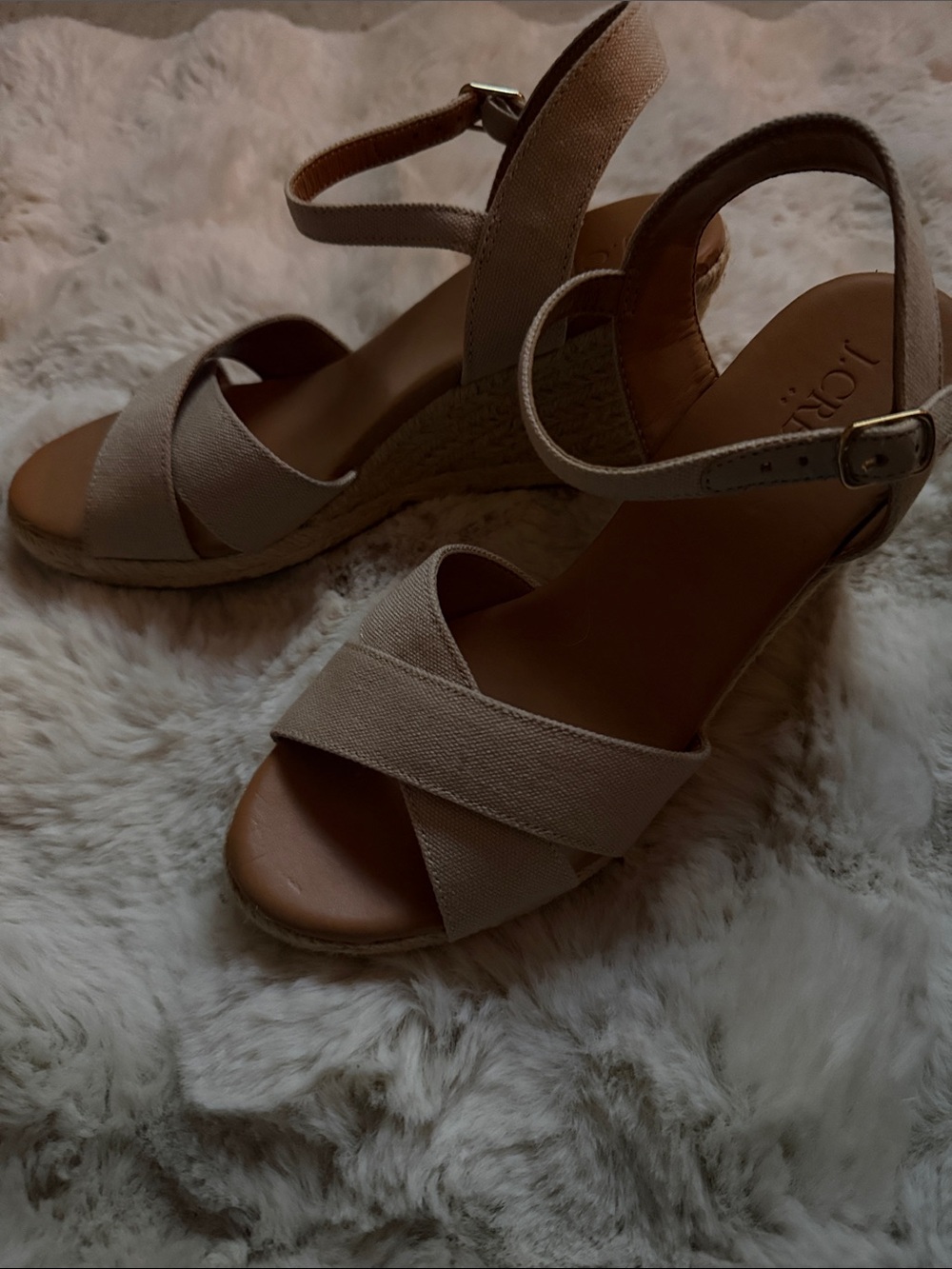 J. Crew Neutral Crisscross Ankle-Strap Sandals